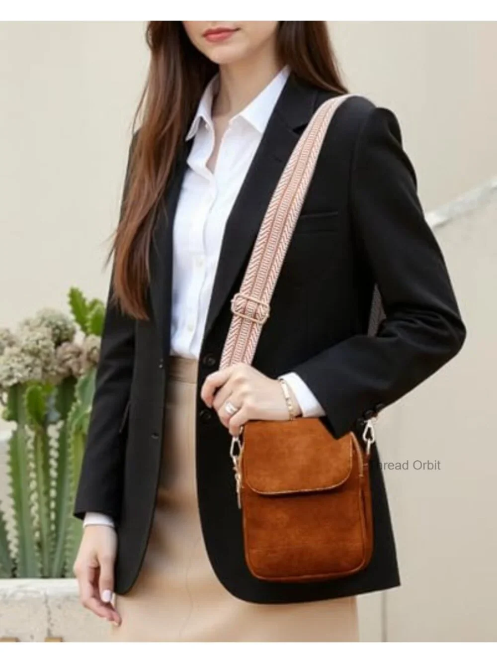 Leather RFID-Blocking Crossbody Wallet with Card Slots